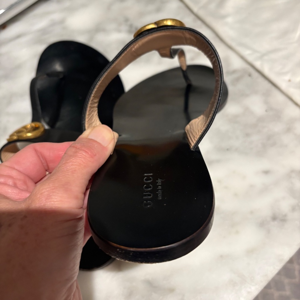 Gucci marmont gold double G t-strap sandal size 10 (41) - Picture 3 of 8